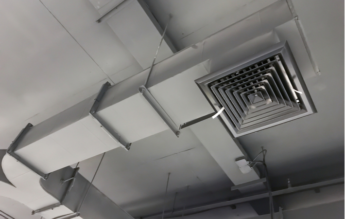 Photo of a duct and vent system for a furnace
